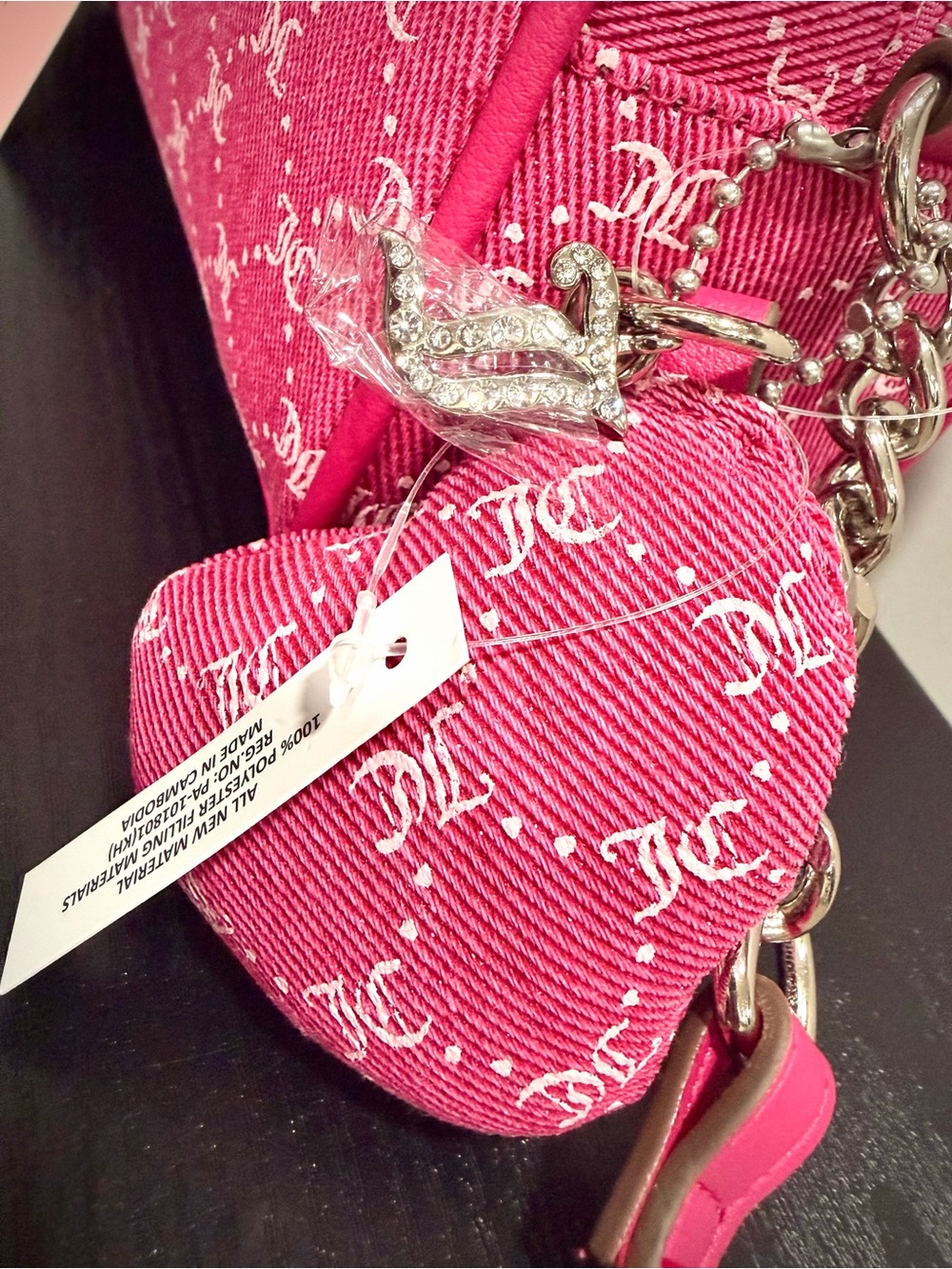 Juicy Couture Pink Logo Monogram Crossbody Bag - Picture 4 of 7